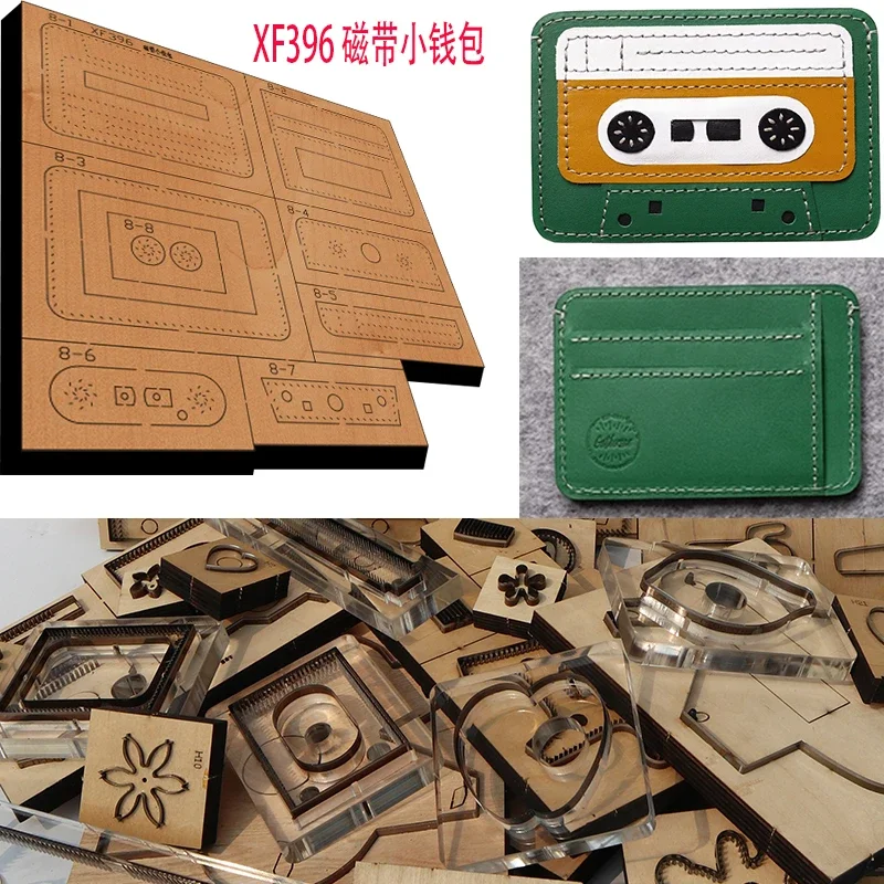 Handmade Wooden Die Tape Wallet/card Bag Leather Craft Punch Hand Tool Cut Knife Mould XF396 Leather Craft Tools