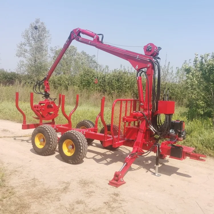 Customized 3 Tons Forestry Trailer With Crane / Atv Timber Trailer