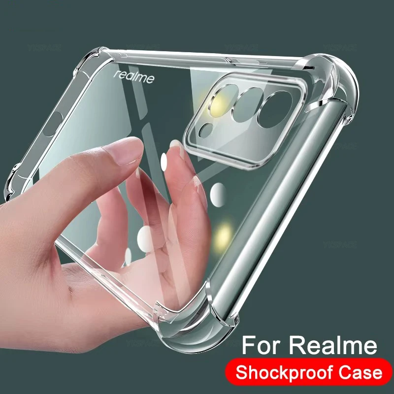 Reinforced Corners Shockproof Transparent Silicone Case For Realme GT 6T 7 NEO 2 Master 2T 3 3T 5 6 SE 7 Pro 5G Soft Phone Cover