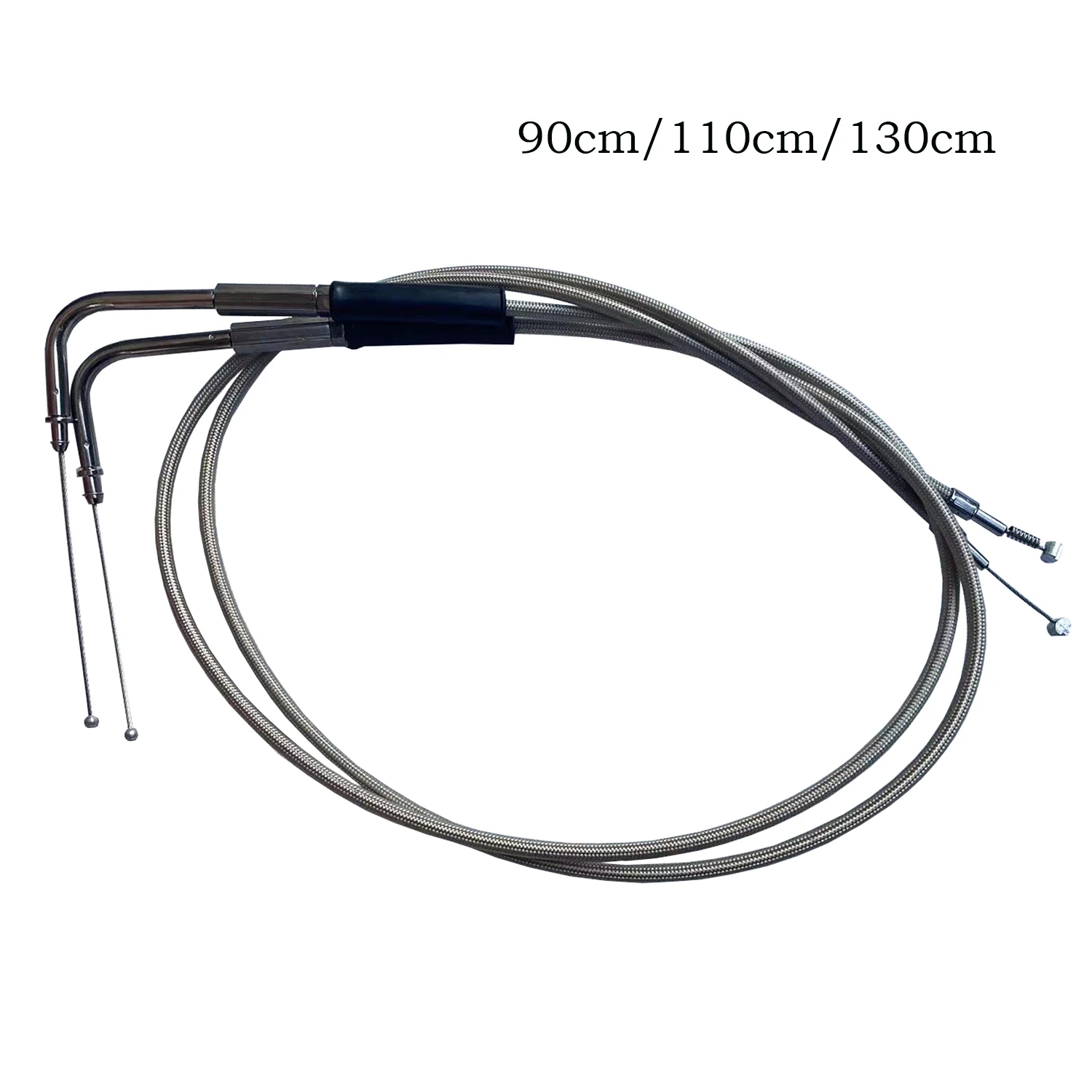 90cm 110cm 130cm Stainless Steel Braided Idle Cruiser Throttle Cable For Harley Sportster XL1200 883 Softail Dyna V Twin Models