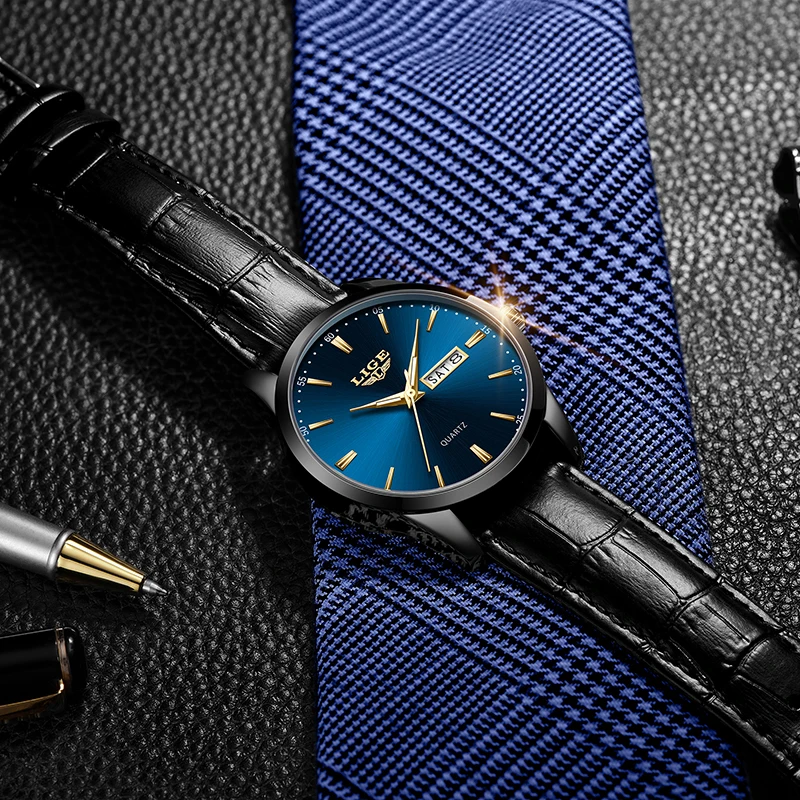 LIGE ساعة نسائية أنيقة جديدة مضيئة مقاوم للماء موضة فاخرة للسيدات ساعة كوارتز جلدية للنساء Relogio Feminino #2