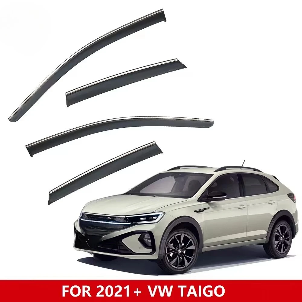Durable PC Window Visor for 2021 VW TAIGO / 2020+ VOLKSWAGEN CADDY - Waterproof Sun Shield, Side Window Rain Guard