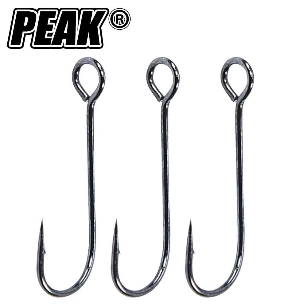 

PEAK 20pcs/lot Big Eyes Ring Fishing Soft Worm Hooks High Carbon Steel Wide Super Lock Fishhooks Lure Hooks Fishing Tackle