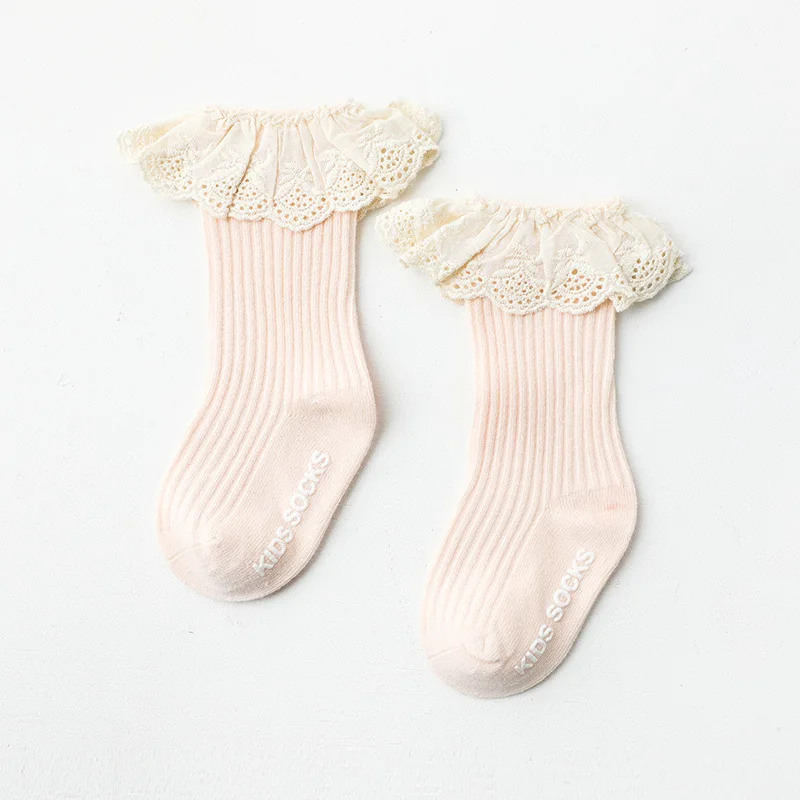 Baby Socks Girls Newborn Infant Kid Knee High Lace Socks Toddler Baby Girl Anti Slip Cotton Winter Infant Long Sock For 0-3 Year