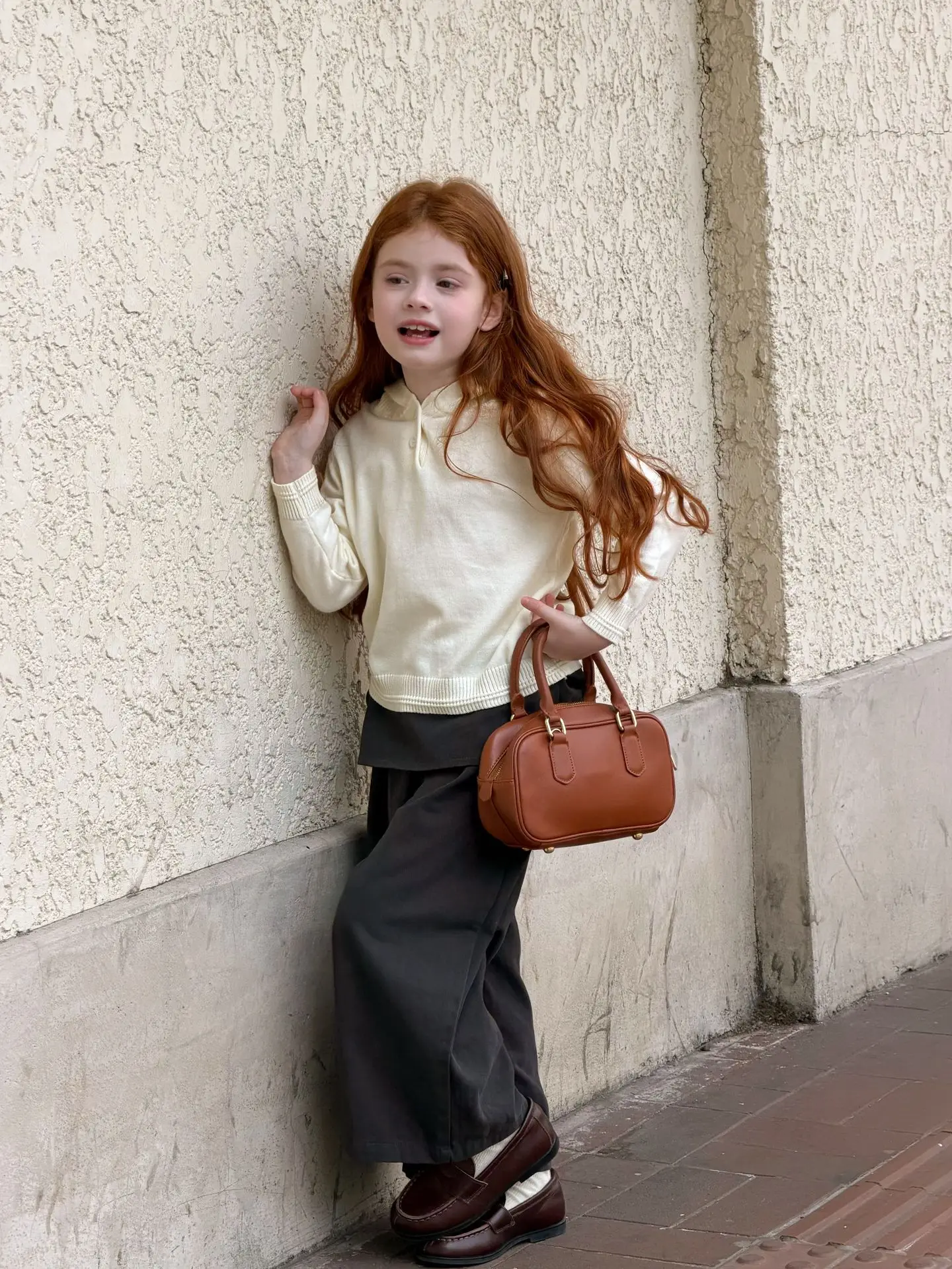 2026 Girls Diaper Cover Drawstring Cotton Suitable Pants Straight Spring Autumn Korean Cotton Grey Mid Rise Long Pants