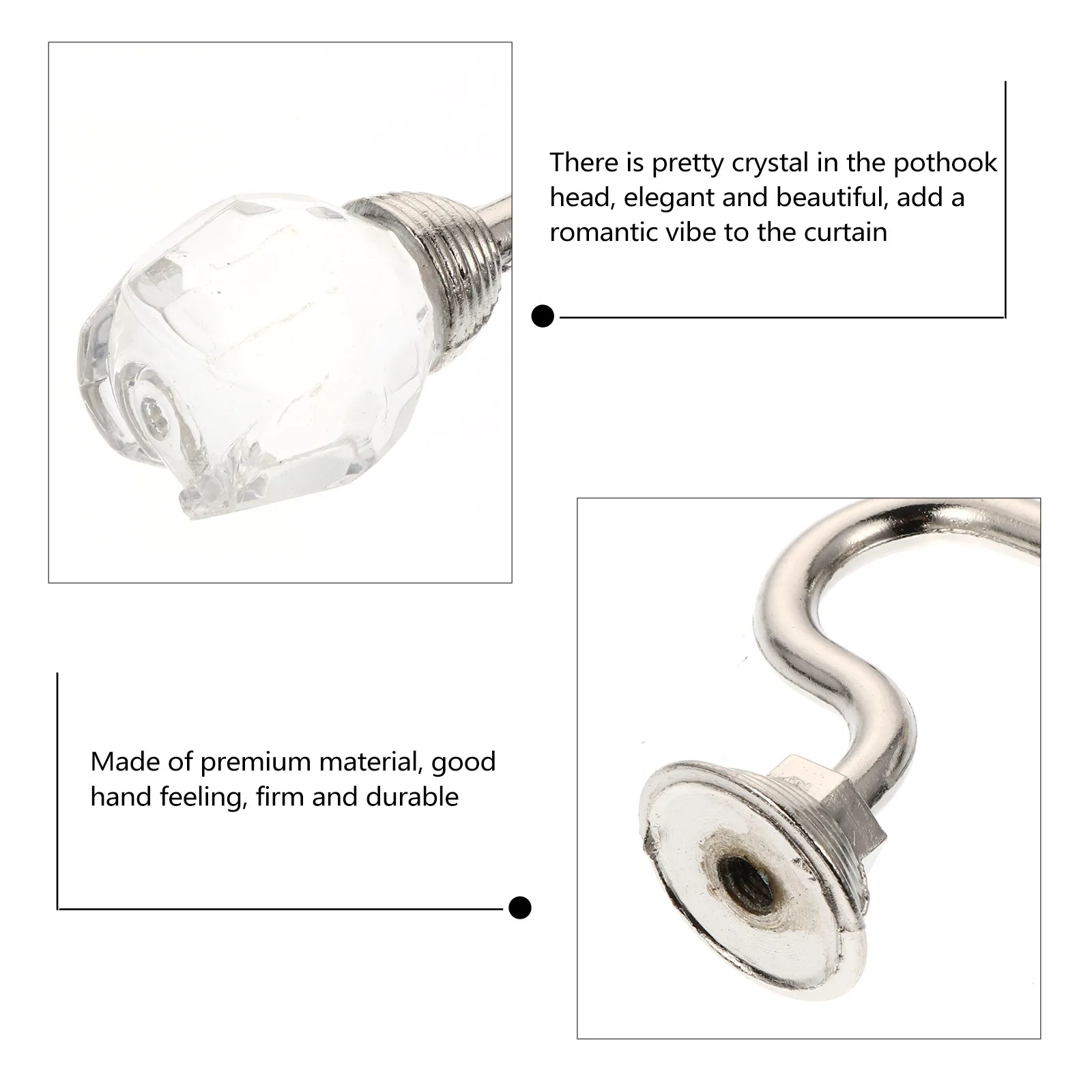 

1Pair Crystal Curtain Hooks Modern Elegant Design for Window Treatment Stylish Home Decor Curtain Ironware Accessories