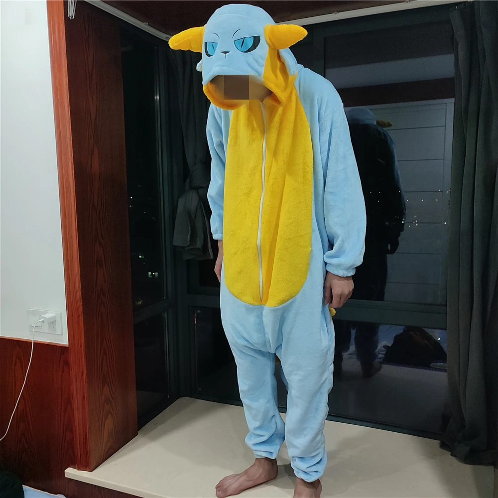 Game Monster Hunter Zinogre Nergigan Cosplay Costume Kigurumi Adult Unisex Pajamas Flannel Jumpsuit Sleepwear Onesies Prop Gift - view 6
