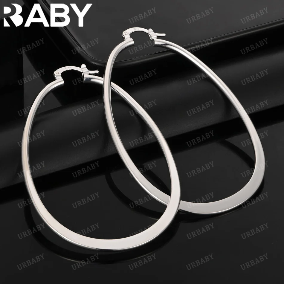 

URBABY 925 Sterling Silver Flaky Water Droplet Loop Earrings For Women Fashion Charm Jewelry Party And Daily Wear