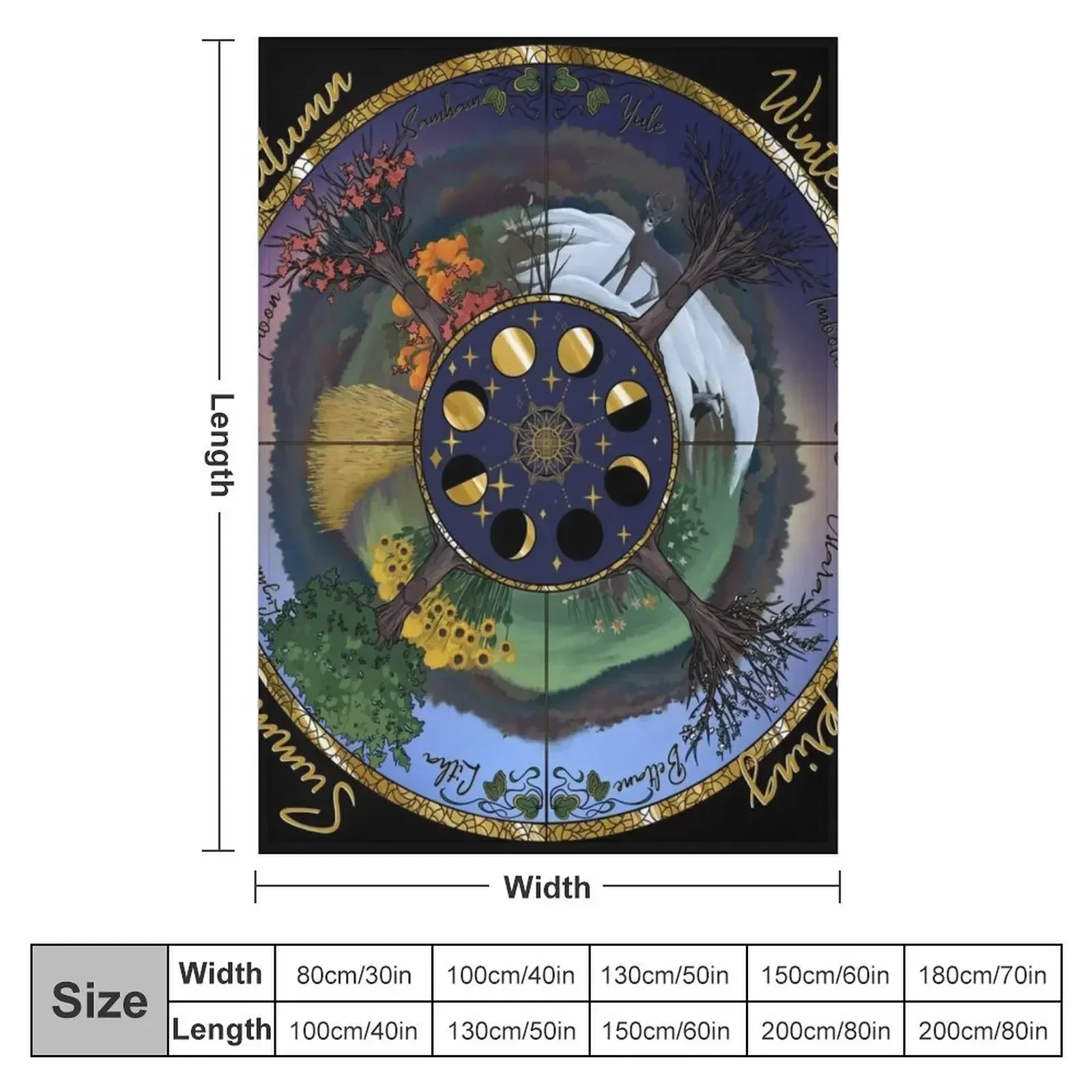 Wheel of the year Throw Blanket Kid'S Sofa Quilt Bed covers Travel Soft Big Vintage Blankets