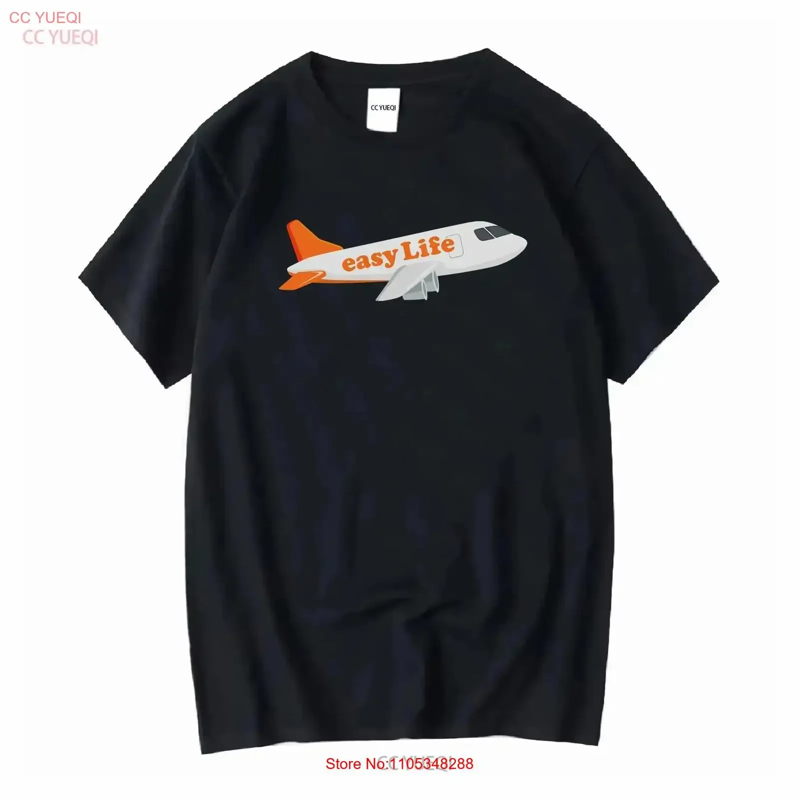 easy Life Aeroplane Organic T Shirt Leicester Jazz Pop easyJet vintage Washed Casual designer clothes homme Breathable vintage