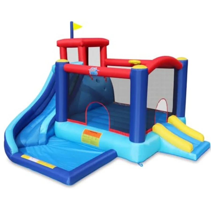 

Bounce House - Inflatable Bouncing House with Blower for Indoor and Outdoor - Jump Bouncy Castle with Slide - Big Bouncy Area,