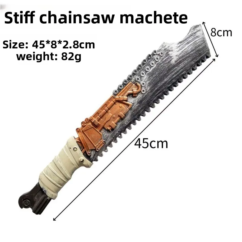 48cm/18.9in Zombie Chainsaw Axe Knife PU Cosplay Model Props Anime Peripherals Halloween Party Supplies Collectible Outdoor Toys