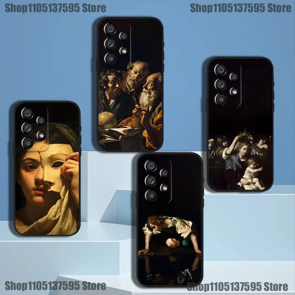 

Caravaggio Paintings Phone Case For Samsung Galaxy A73,31,32,72,41,53,52,71,22,5G,Note,J7,8,9 Soft Black Cover