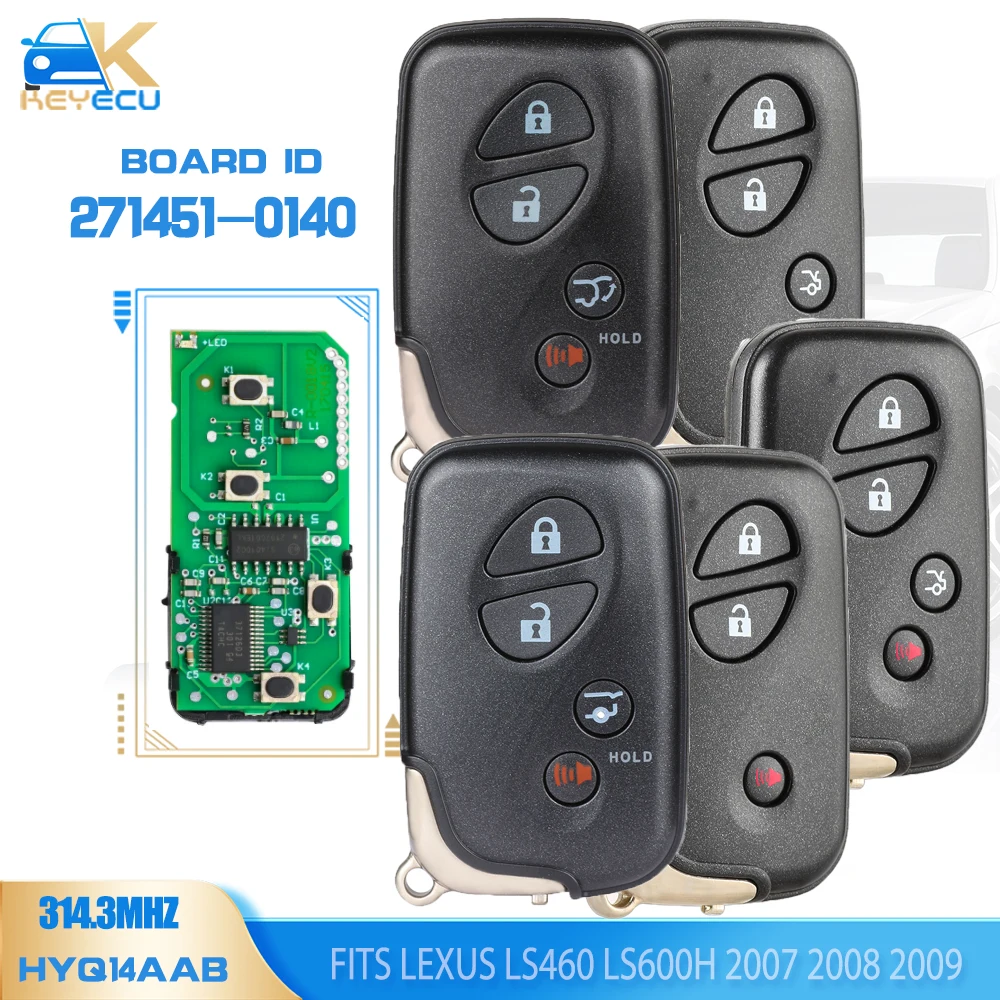 KEYECU 27145-0140 314.3 /433MHz Smart Remote Key Keyless Fob for Lexus ES350 IS250 IS350 GS300 GS350 LS460 LS600h 2007 2008 2009