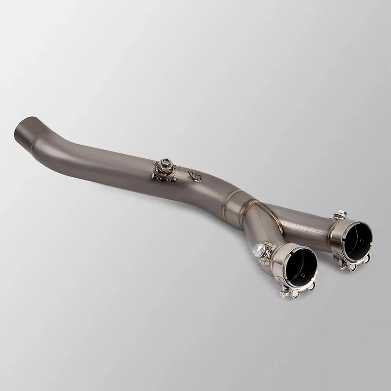 الانزلاق على الخط ل R1 R1M MT10 2015-2023 2024 دراجة نارية العادم سبائك التيتانيوم الواجهة الأصلية منتصف الأنابيب ربط الخمار #5