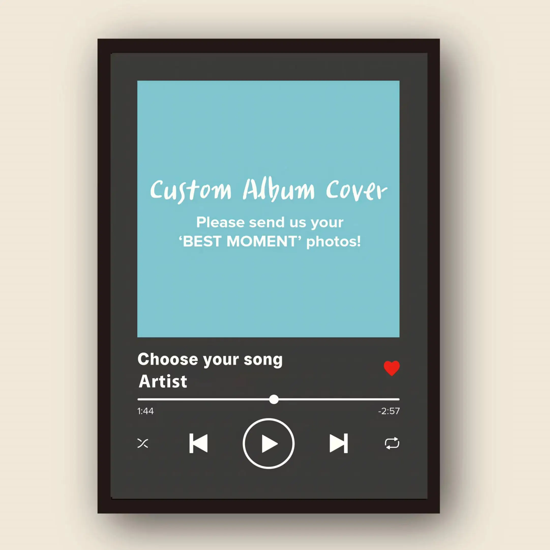 Benutzerdefinierte Song-Poster, Musik-Wanddekoration, Albumcover-Druck, Lieblingsgeschenke für Lied oder Künstler, personalisierte benutzerdefinierte Musik-Banddrucke