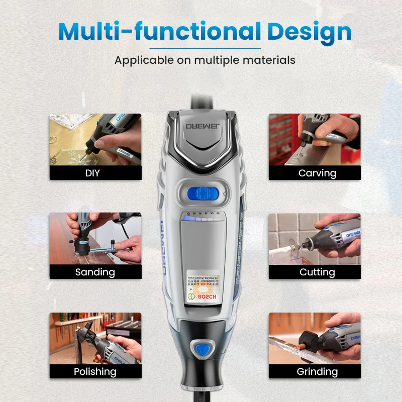 DREMEL 3000 시리즈 회전 공구, 다목적 120W 전기 연마기, 10000- 32000rpm, 속도 조절 모터 전동 공구, 10 키트