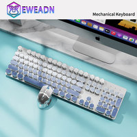 EWEADN V30 Wireless Bluetooth Mechanical Keyboard Mouse Set 3-Mock Punk E-sports for Game Office Computer Notebook Keyboards