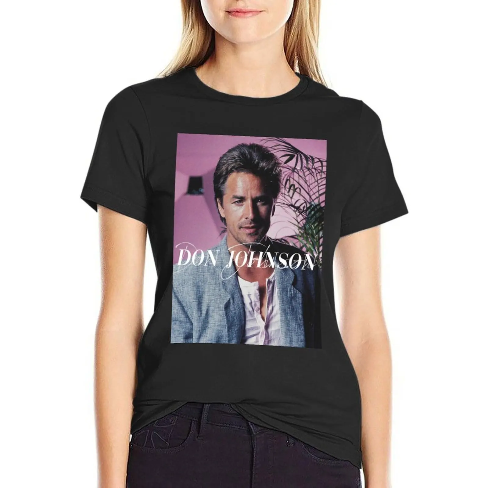 Don Johnson Vintage T-Shirt customizeds animal prinfor korean Women's clothes