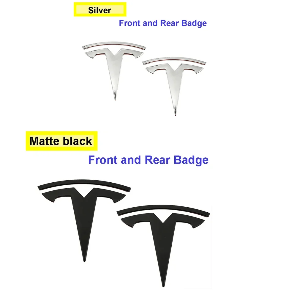 1pcs ABS for Tesla Model 3 Mode Y Car Front Hood Logo Cover Emblem Sticker Styling Auto Body Rear Trunk Badge Accessories