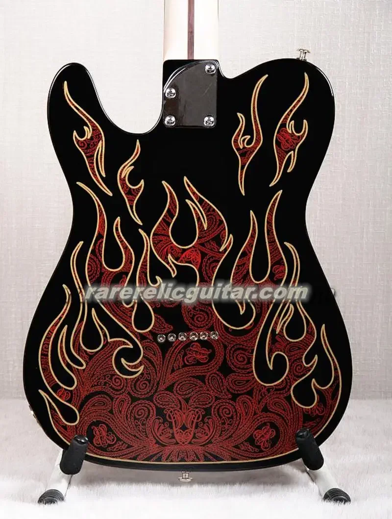 Custom Shop Artist Series James Burton Red Paisley Flame Electric Guitar Maple Neck Rosewood Fingerboard Pearl Dot Inlay