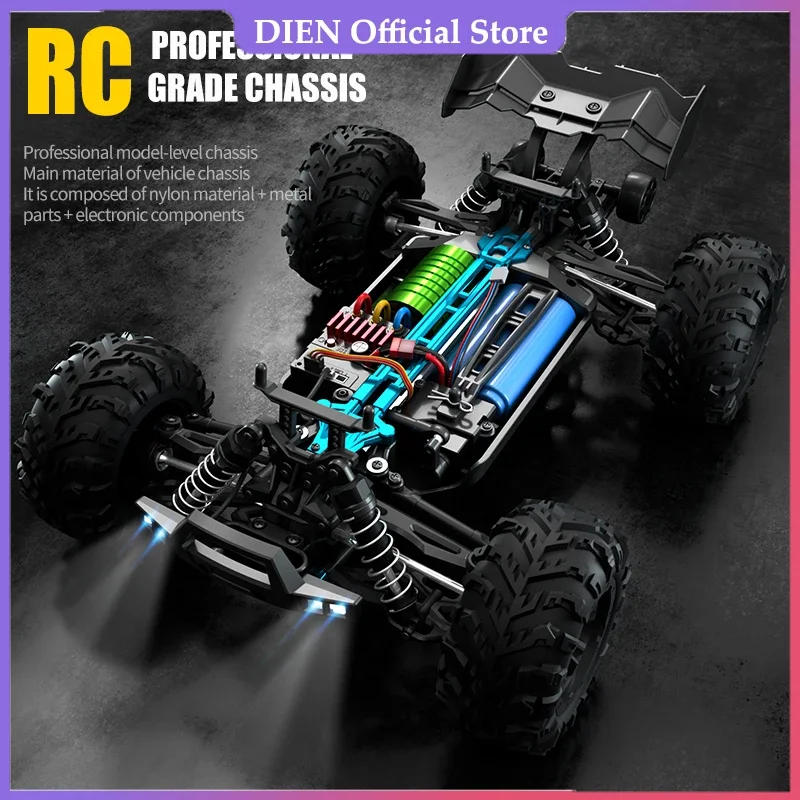 4WD 4x4 RC samochód 1:16 70 KM/H lub 50 KM/H LED samochody zdalnie sterowane wysokiej prędkości Drift Monster Truck dla dzieci Vs Wltoys 144001