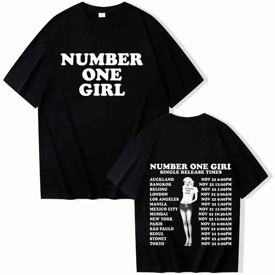 Rose-Number One Girl T-Shirts Harajuku Hip Hop O-Neck Short Sleeve