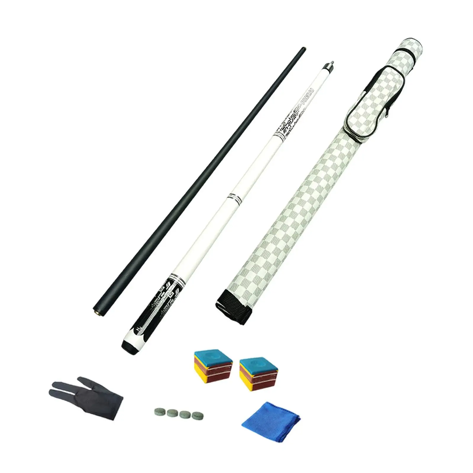 Conjunto de taco de bilhar dividido 1/2, kit de vara de bilhar com ponta de 9.5mm com 4 pontas de piscina, taco de sinuca para adultos, treinamento de fãs de bilhar