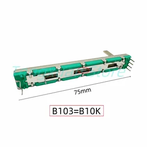 Chất chiết áp trượt trực tràng, điện trở thay đổi, A103, B103, 10K, ohm, 75mm, fader kênh đôi, 5 mảnh 10 Fader trượt bán hàng chính - 5