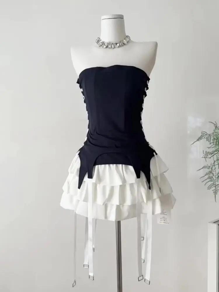 

New Fashion Summer Dress Women Sexy Strapless Backless Birthday Celebrate Outfit Party Evening Gowns Nightclub Show Wear Vestido