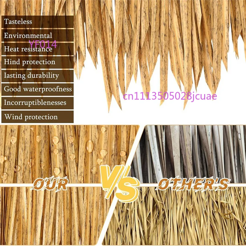 

2Pcs Artificial Palm Thatch Roof Roll 6.56ft x 20in Synthetic Thatch Grass for Tiki Hut Palapa Mexican Bar Roof Decoration