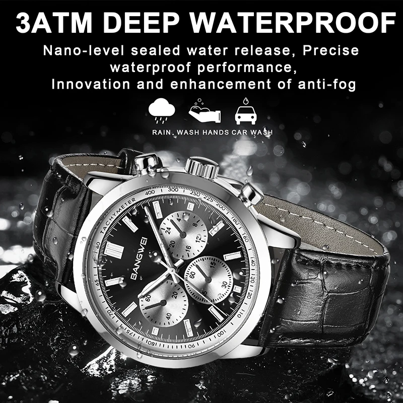 LIGE Casual Esportes Relógio de Luxo para Homens À Prova D 'Água Luminosa Grande Mostrador Pulseira de Couro Homem Relógios de Quartzo Moda Relógio de Pulso