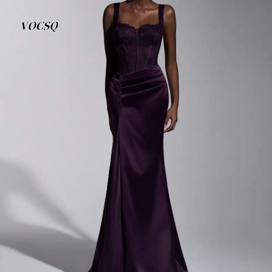 Prom Dresses Purple Mermaid Formal Gown Lace Corset Back Evening Dress for Party Vestido Festa Vestido De Debutante Customized