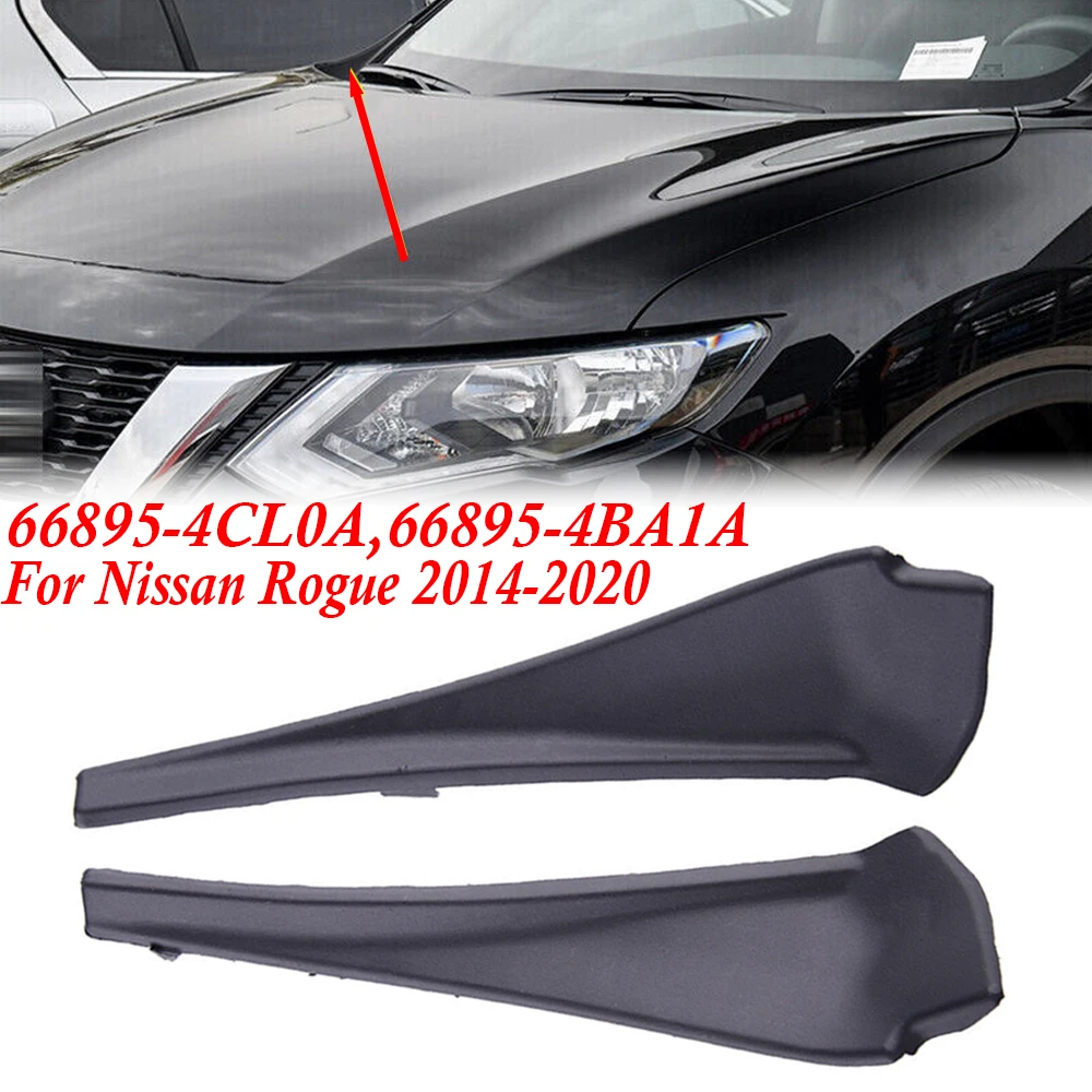 Front Windshield Wiper Side Extension Trim Cover 66895-4CL0A 66895-4BA1A For Nissan Rogue 2014-2020 Car Front Fender Cocer