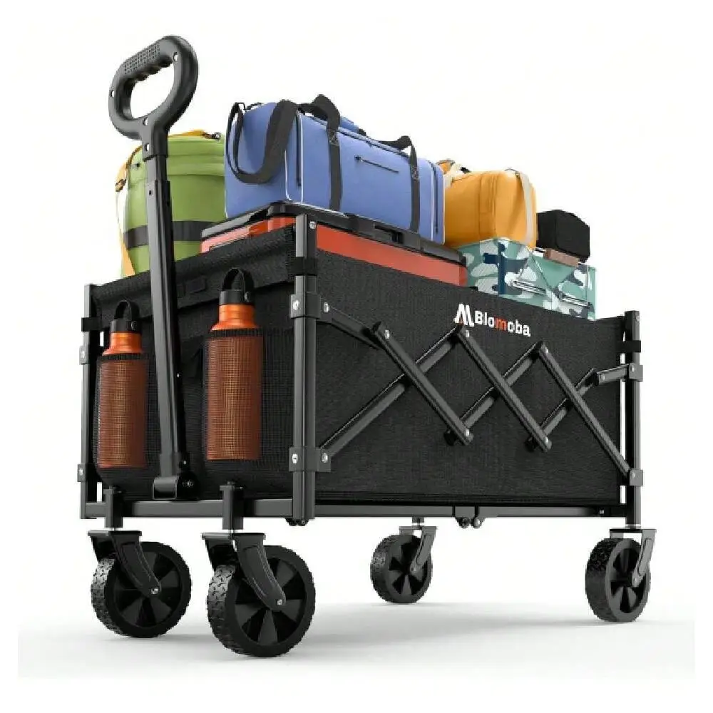 

Wagon With Wheels, 220 Lbs Wagons Carts Foldable Wagon Cart With Flexible Handle, Weight Portable Folding Utility Grocerhopping