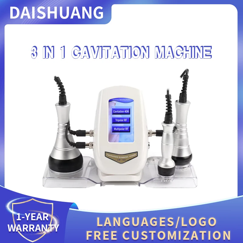 Portable 40k 3 In 1 RF Vacuum Cavitation System RF Beauty Slimming Equipment Fat Reduce Machine Skin Tighten Body Shaping