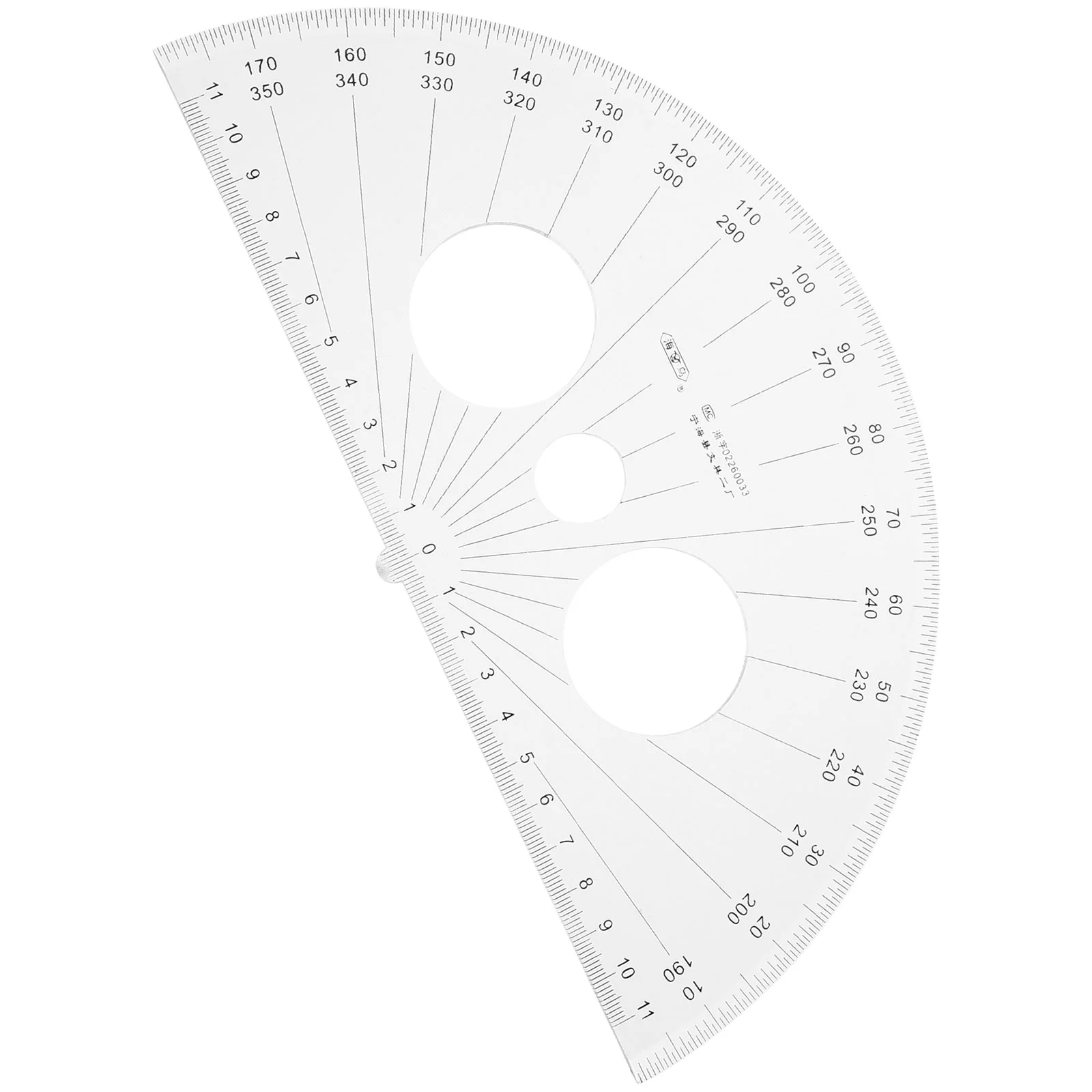 Protractor Ruler Compass Semicircle Portable for School Triangle Drafting 180 Degrees