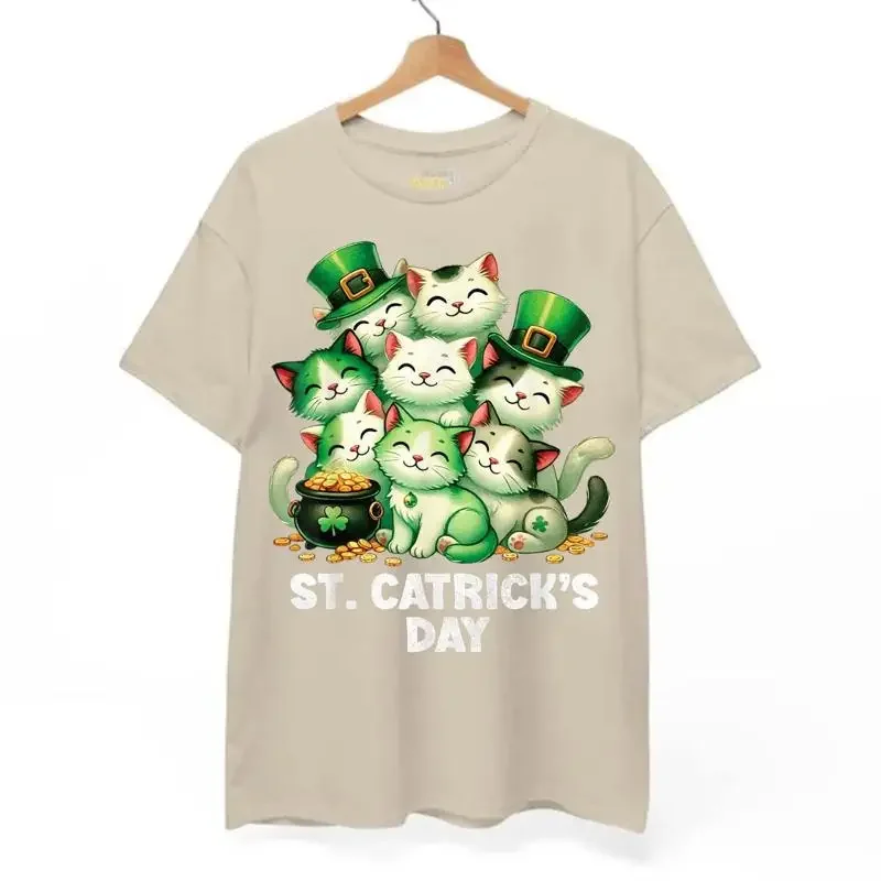 St Catrick's Day T Shirt Cute Cat Patricks Lover Mom Catty's For