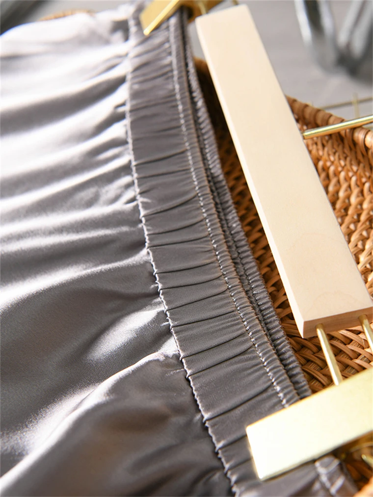 Solid Satin Long Skirts for Women 2026 Spring Summer Casual All-match Big Hem A Line Skirts High Waist Maxi Skirt Female Clothes