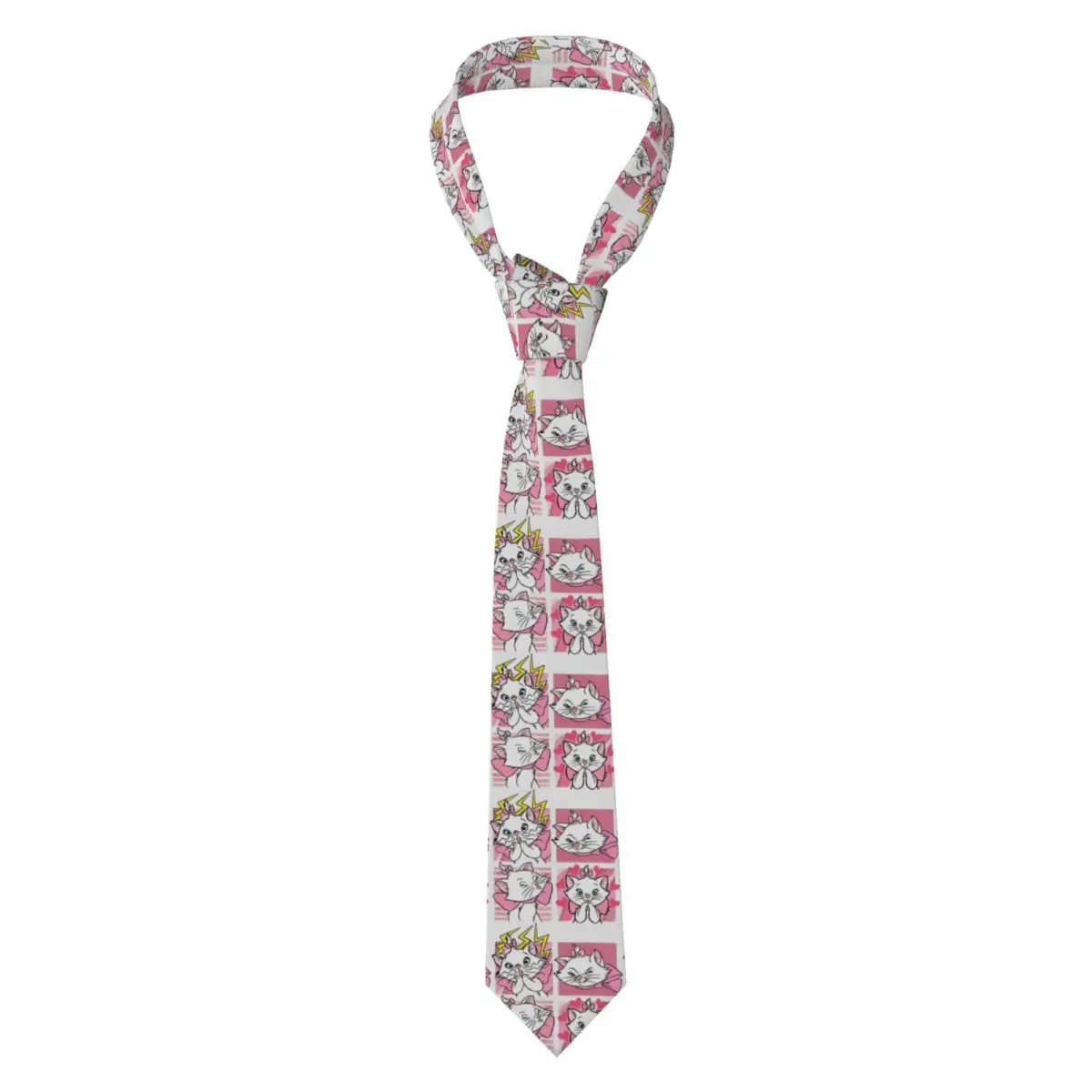 

Marie Aristocats Necktie Unisex Slim Polyester 8 cm Wide Cat Cartoon Neck Tie Men Daily Wear Cravat Wedding Accessories Props