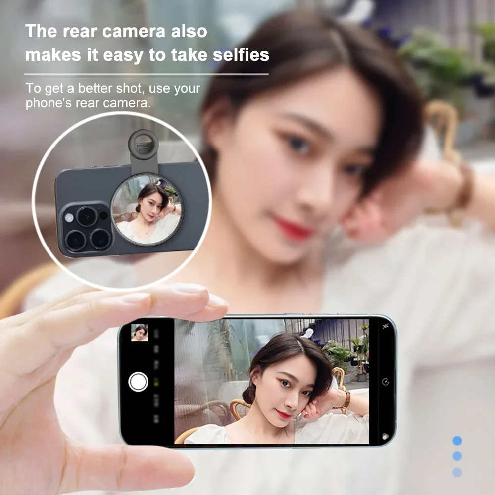 Clip-on cermin Selfie ponsel, untuk kamera belakang ponsel Universal cermin Selfie dengan IPhone 12 Samsung Foto Video aksesoris Selfie