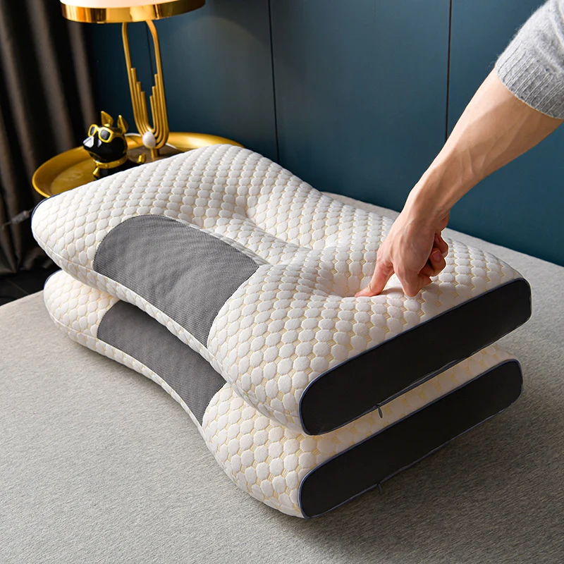 

New 3D SPA Massage Pillow Partition To Help Sleep and Protect The Neck Pillow Knitted Cotton Pillow Bedding Upgrade Quality