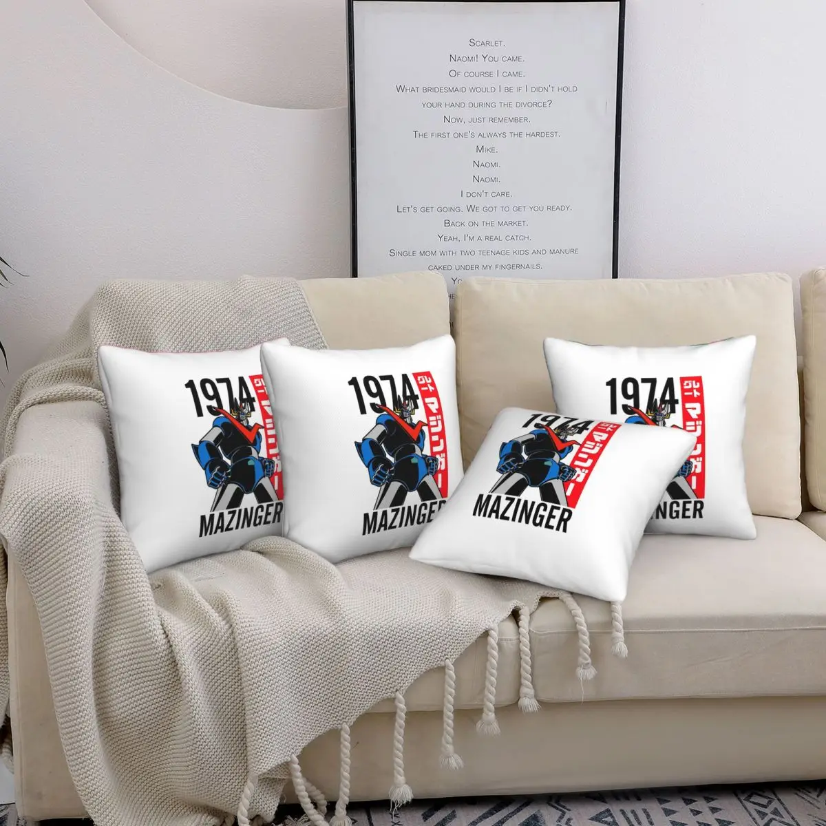 Mazinger Z Mad Robot Grendizer Anime Manga 4 Uds funda de almohada cuadrada funda de cojín funda de almohada para el hogar dormitorio Coche