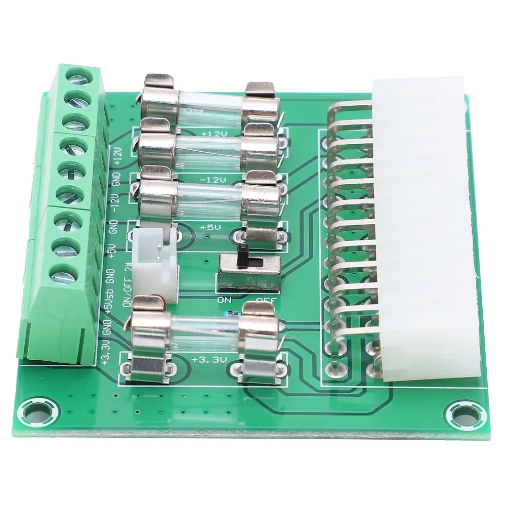 ZJ-012 ATX Power Board +3.3V +5V -12V +12V +5Vsb Output ATX20PIN or 24PIN Computer Power Adapter Board Wide Application