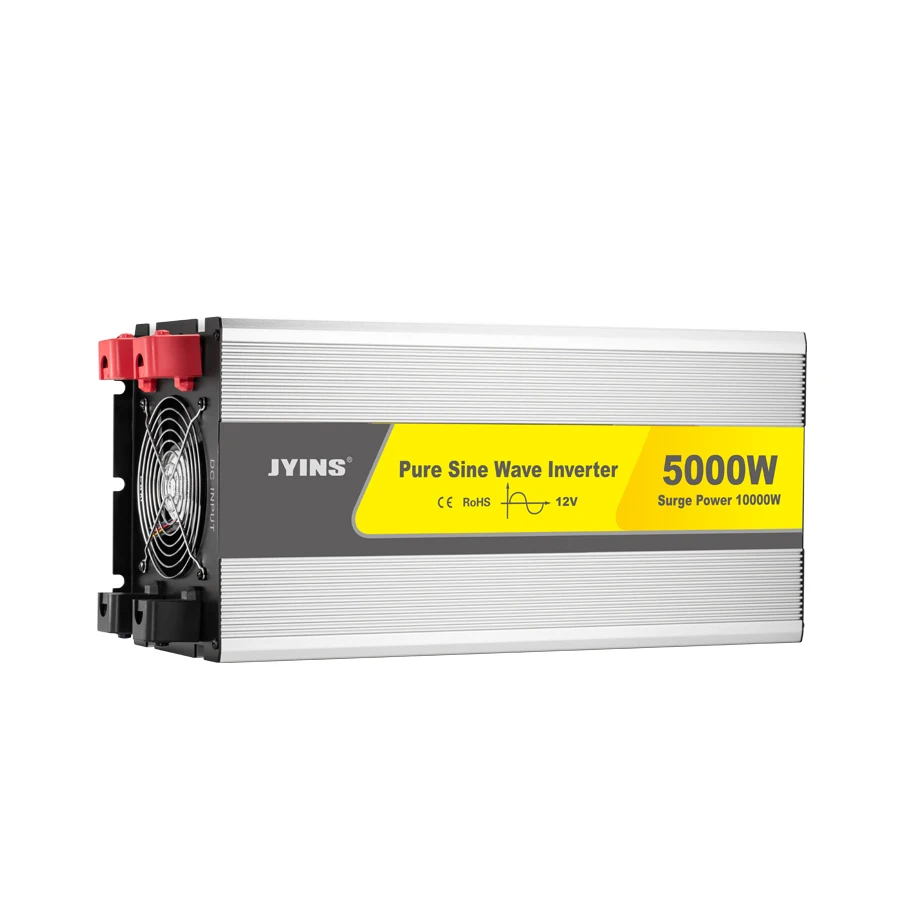 Home Power Inverter 12V 24V 48V 110V 230V Pure Sine Wave 5000W Single Output NFC Color Screen LCD Display Solar Converter JYINS