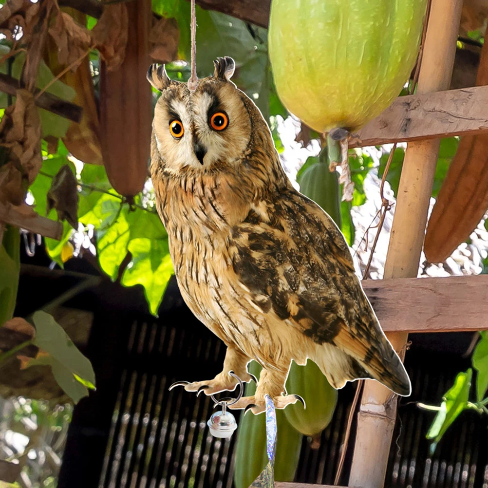

1Set Owl Bird Deterrent Hanging Garden Yard Outdoor Rotating Realistic Hanging Ornament Decorative Lawn Home Decor
