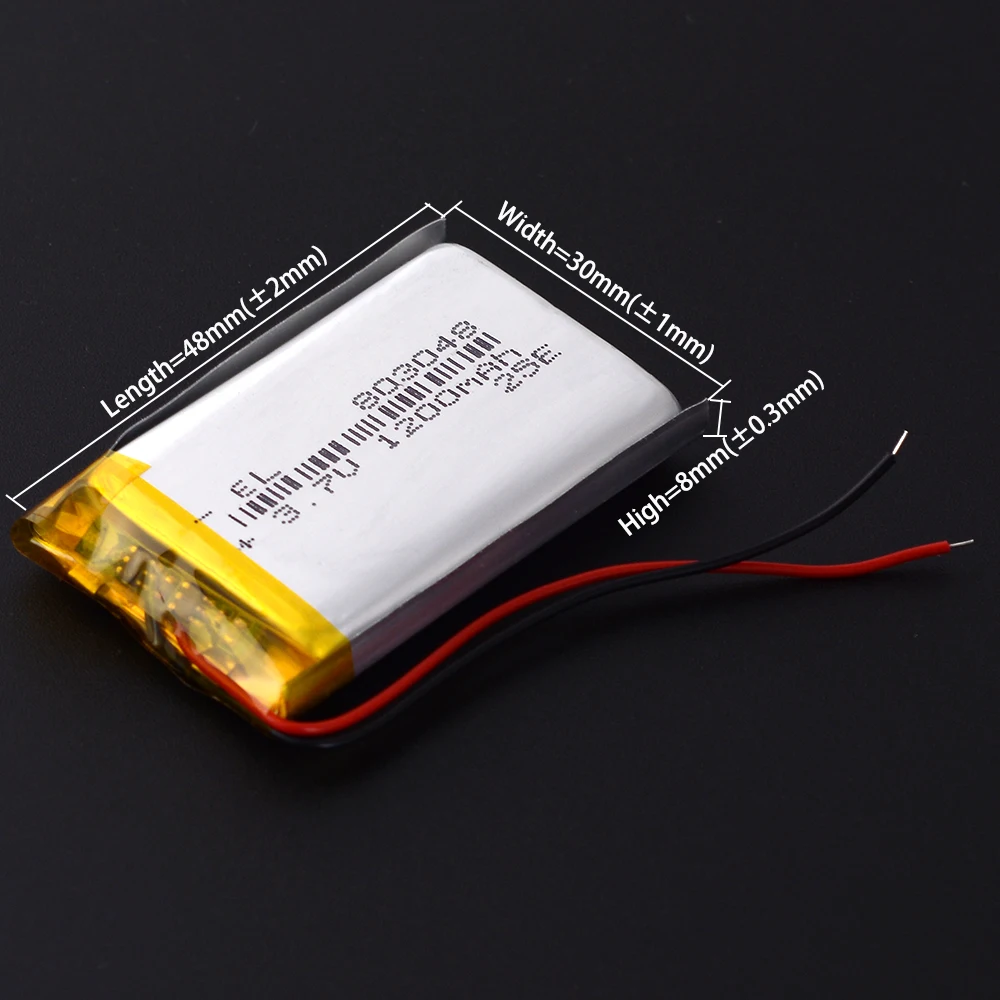 Variety Plugs 1200mAh 3.7V 803048 Rechargeable Lithium Polymer Lipo Battery for GPS Navigator MP5 Bluetooth Speaker Power
