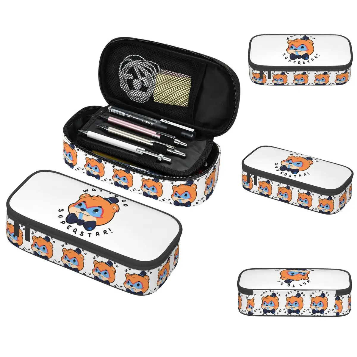 Estuche para lápices FNAF Security Breach Glamrock Freddy 'superstar' para estudiantes, regalos, caja para bolígrafos, bolsa para lápices, papelería, bolsa para guardar bolígrafos