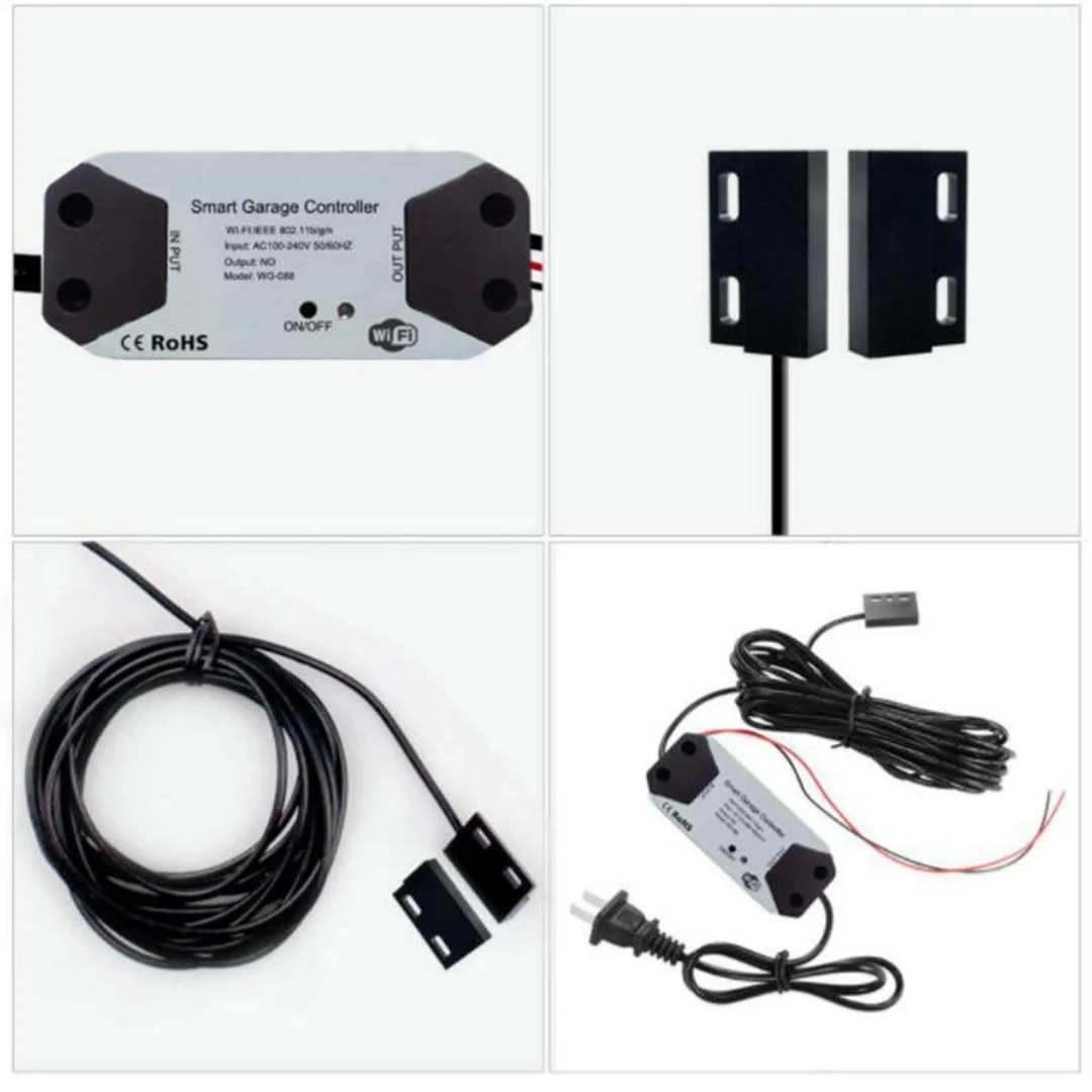 Tuya WiFi Smart Garage Door Opener Switch No Hub Wireless Sensor App Push Alert Real Time Remote Control Alexa Google Home US