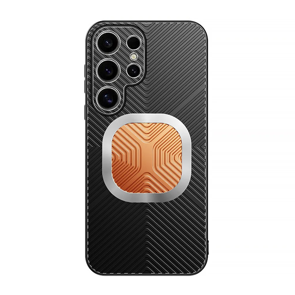 

For Samsung Galaxy S25 Ultra S25 Plus S25 Graphene Cooling Magnetic Metal Ultra-Thin Ring Holder Case